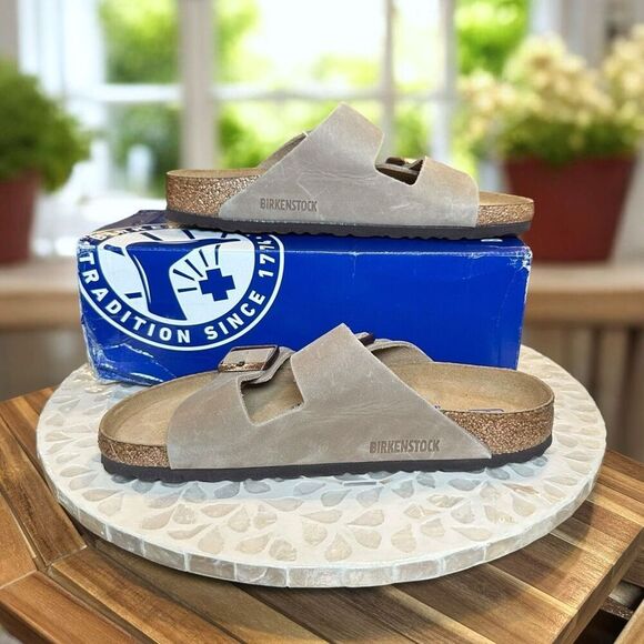 Birkenstock Arizona BS Leather Tobacco Brown Sandals Size EU 40 Regular Fit NIB - Picture 6 of 12